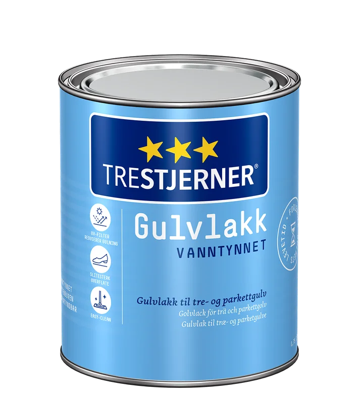Trestjerner - Gulvlakk halvblank vannbasert 0,75l