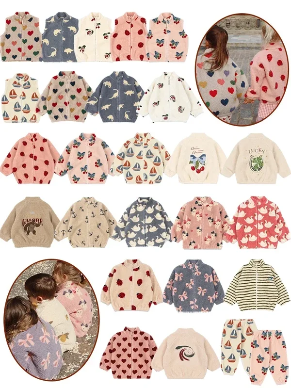 AliExpress - 2025 Herfst KS Peuter Meisjes Lamswol Katten Jas Jongens Cartoon Katoen Fleece Uitloper Jas Kid Winter Kleding Kind Kever Jassen