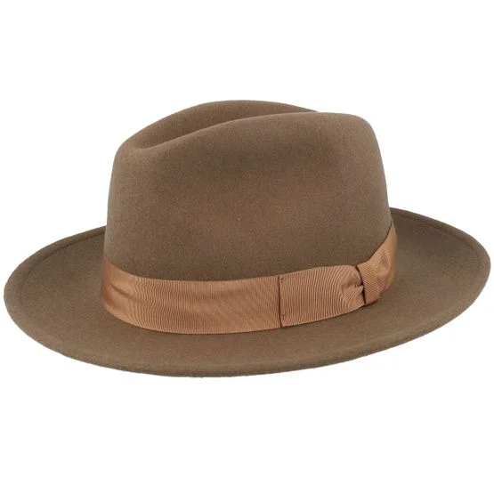 Wigéns - Classico 5 Hat Light Brown Fedora Fedora Brown Hat - @ Hatstore