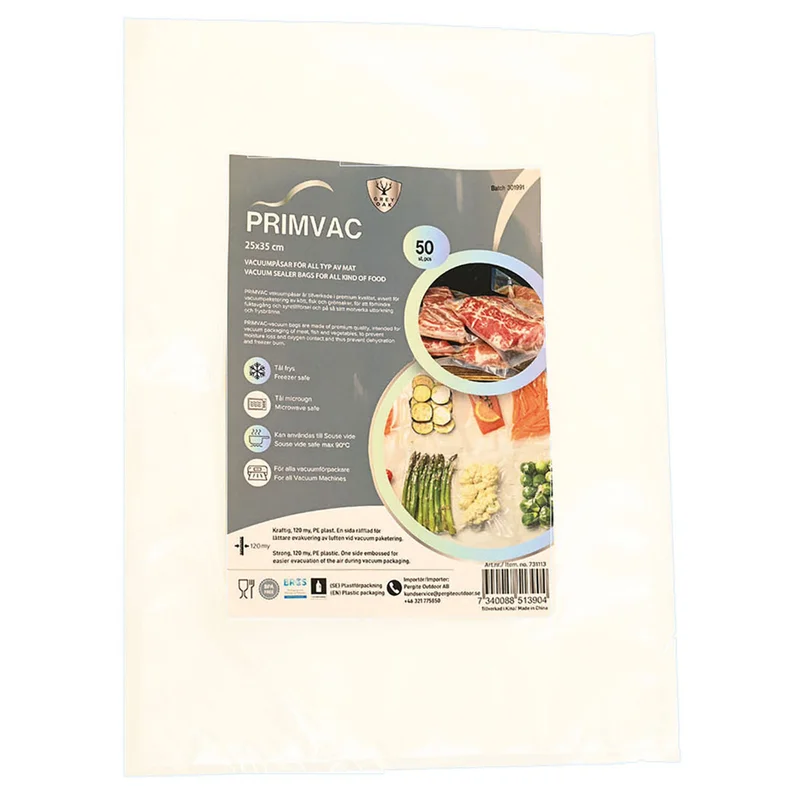 Grey oak Primvac vakuumpåsar 25 × 35 cm 50-pack | Köksmaskiner > Vakuumförpackare > Vakuumpåsar | Bagaren och Kocken