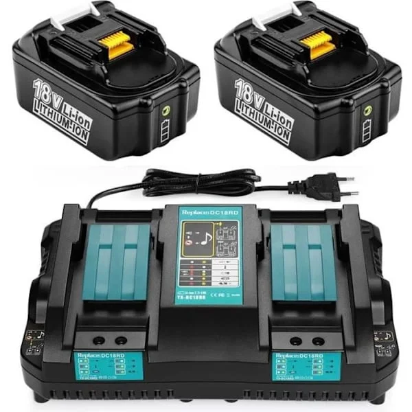 2st 5.0Ah 18V BL1850 batteri + DC18RD Laddare för Makita 18V batteri BL1860 BL1850B BL1840 BL1850 BL1830 BL1815