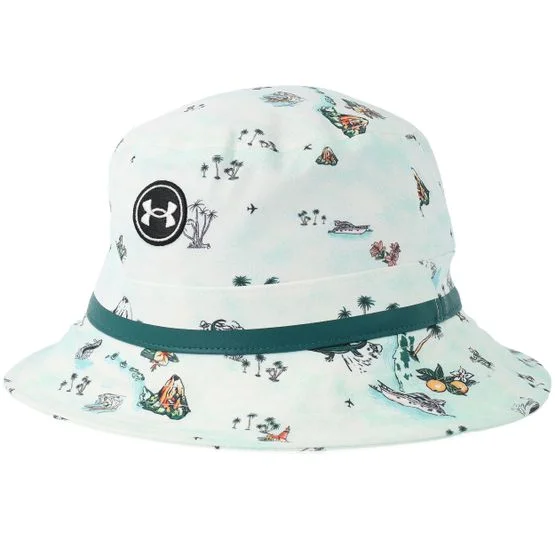 Under Armour - Groen bucket Hoed - Drive White/Green Bucket @ Hatstore