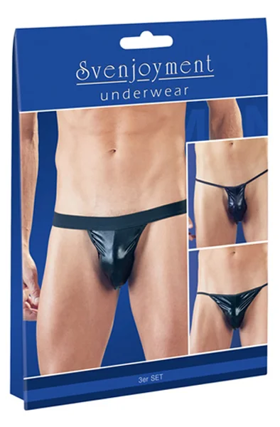 Svenjoyment Wetlook Thong 3er-Set - Onesize