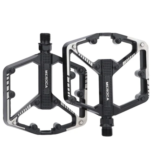 Flate sykkelpedaler, lette aluminiumslegerings pedaler for landevei og terrengsykkel Dobbel DU-versjon