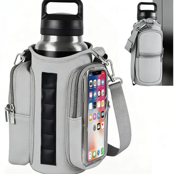 Magnetic Gym Bag with Adjustable Strap – Water Bottle Holder & Pockets for Sports, Training, Travel & Work