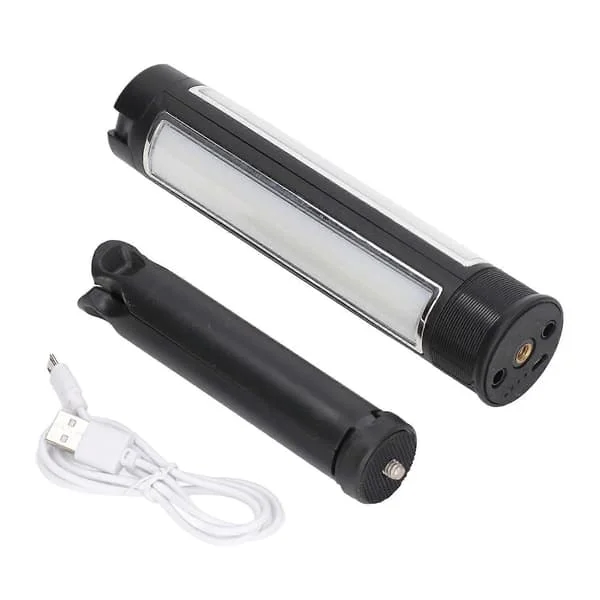 Arbeidslys Tre Sider Sammenleggbar LED med Stativ USB-lading Campinglampe for Utendørs Fotografering