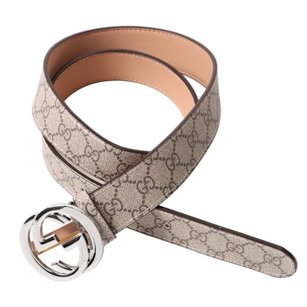 Men's Belt Double G Pattern Stylish Adjustable Soft Robust Men's Dress Belt for Leisure Work Business