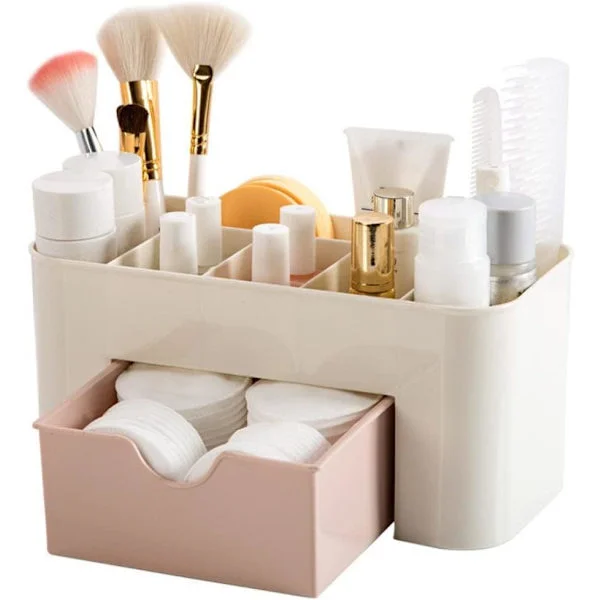Kosmetisk Make Up Organizer Display Bord Desktop Stativ, Makeup Skuffe Type Opbevaringsboks Etui Holder Pensel Pen Smykker Organizer Pladsbesparende (