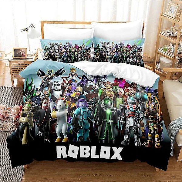 R03 Roblox 3D-tulostettu vuodevaatesetti, pussilakana, päiväpeitto, tyynyliina, lasten lahja