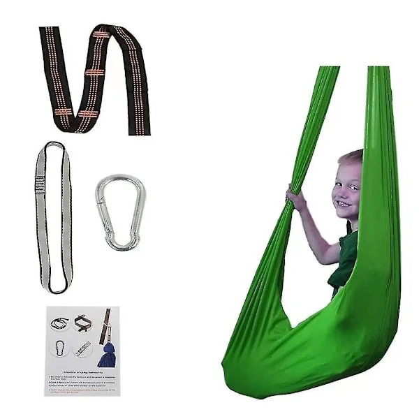2025 Nytt Aerial Yoga Swing Sett & Hengekøyesett For Fleksibilitet & Smertelindring [DB] grønn 150*280CM