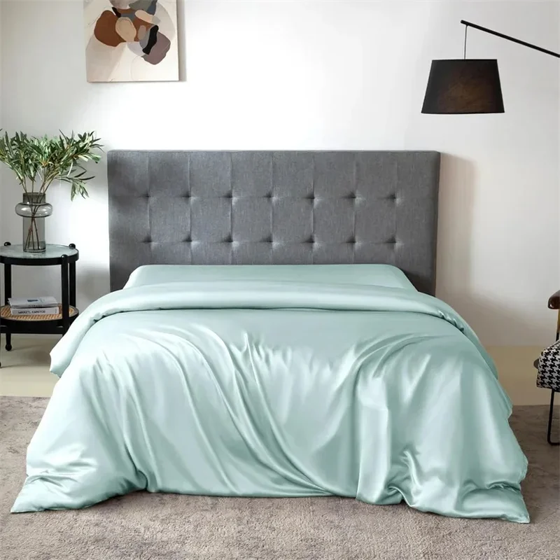 AliExpress - Luxury Mulberry Silk Duvet Cover 1 Piece, Ultra Soft Silk Quilt Cover, Double Queen King Size Bedding Blanket Cover with Zipper