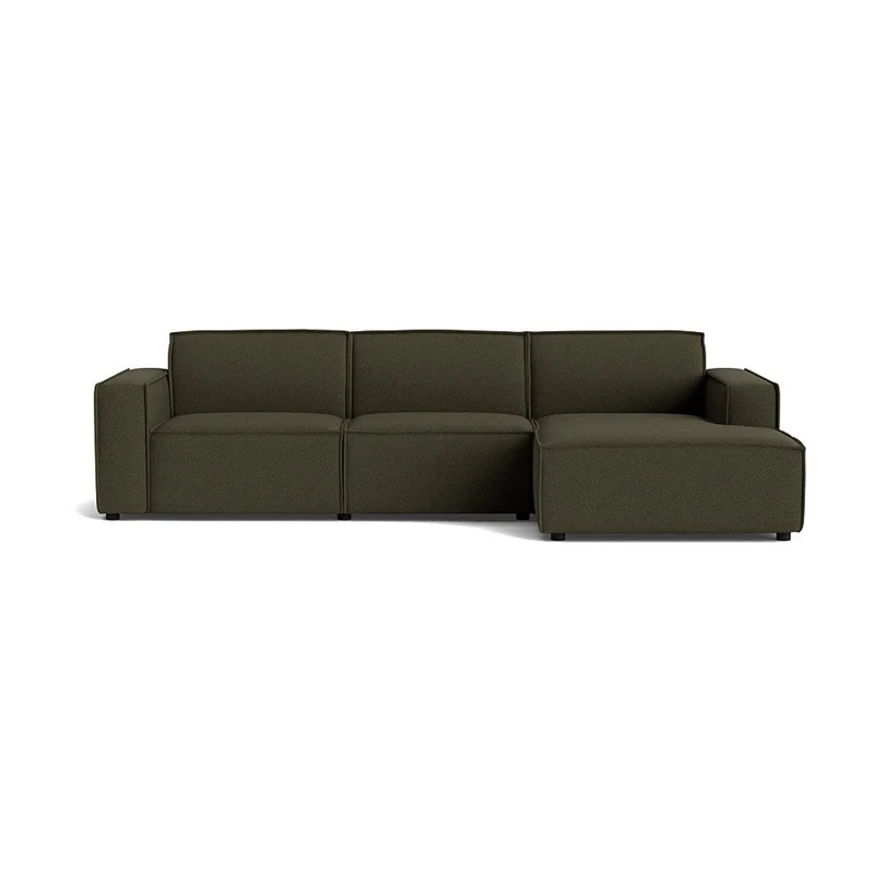Lyon chaiselong sofa, højrevendt - Loop Grøn - 304x160x80 - Sofa, chaiselong - Stor Højrevendt sofa, 304x160x80cm - Perfekt til afslapning