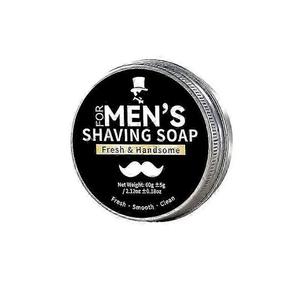 Barbersæbe til mænd, pebermynte og rosmarin barbersæbe til skægbarbering, rejsestørrelse, 60g
