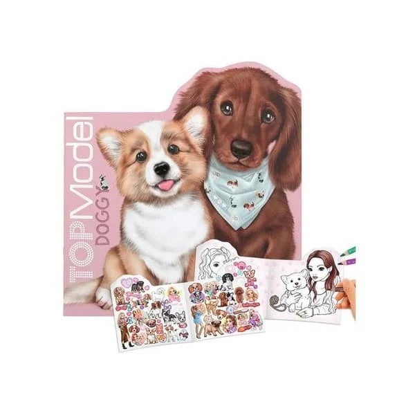 Ritning och färgläggning barn Top Model Målarbok Doggy figurativ Kitty & Doggy