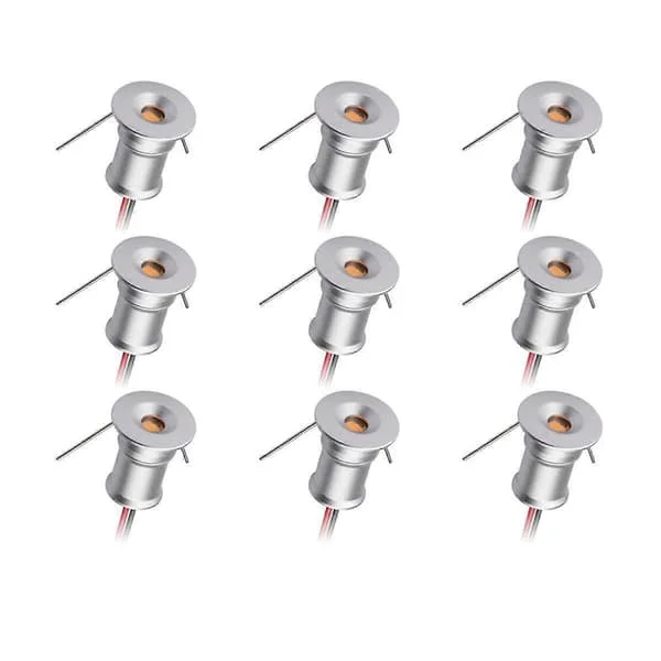 Mini Downlight DC12V 1W 3000K 9-pack Silver, Used for indoor lighting in wardrobes, cabinet lighting, artwork lighting