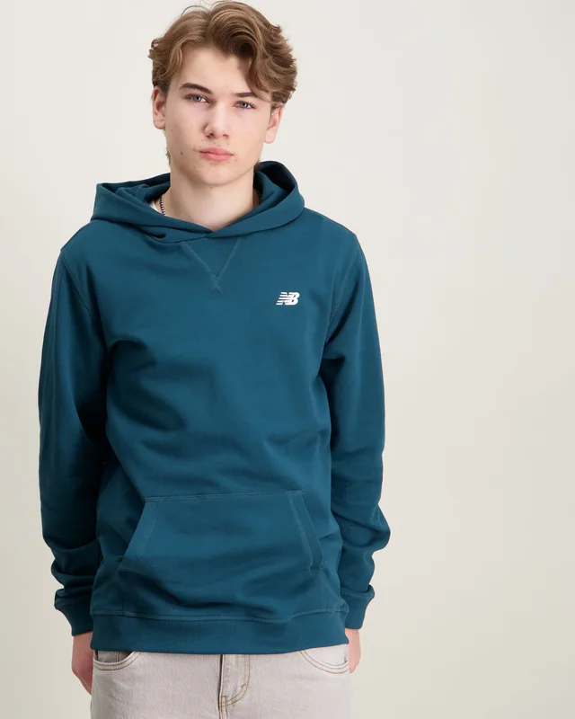 New Balance New Balance French Terry Small Logo Hoodie Grøn Hoodies/Hættetrøjer Dreng - Kids Brand Store