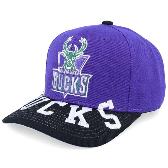 Mitchell & Ness - NBA Paars adjustable Cap - Milwaukee Bucks Underarch Pro Cap Hwc Purple/Black Adjustable @ Hatstore