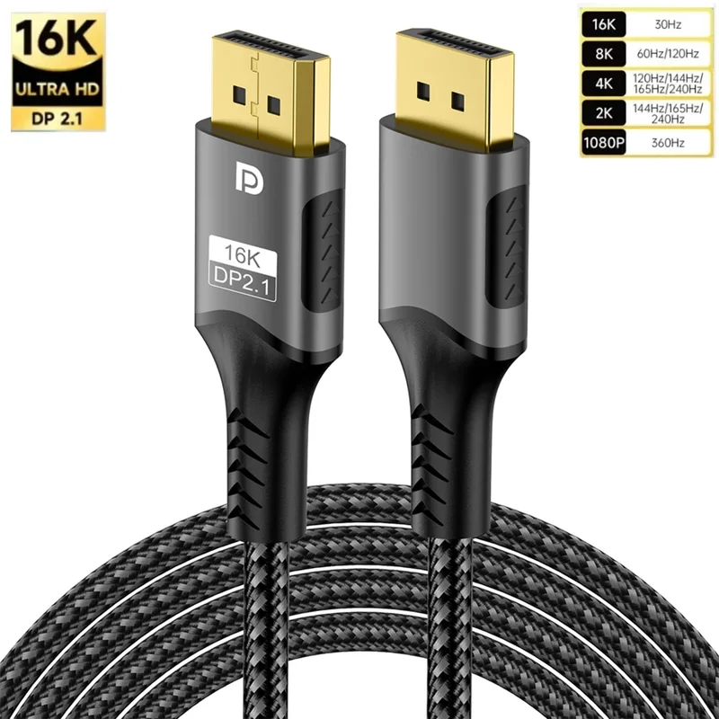AliExpress - FDBRO Displayport 2.1 16K DP Kabel 8K@120Hz/60Hz 4K@240Hz 80Gbps HDR Video Audio Kabel für Laptop Xbox Projektor Gaming Monitor