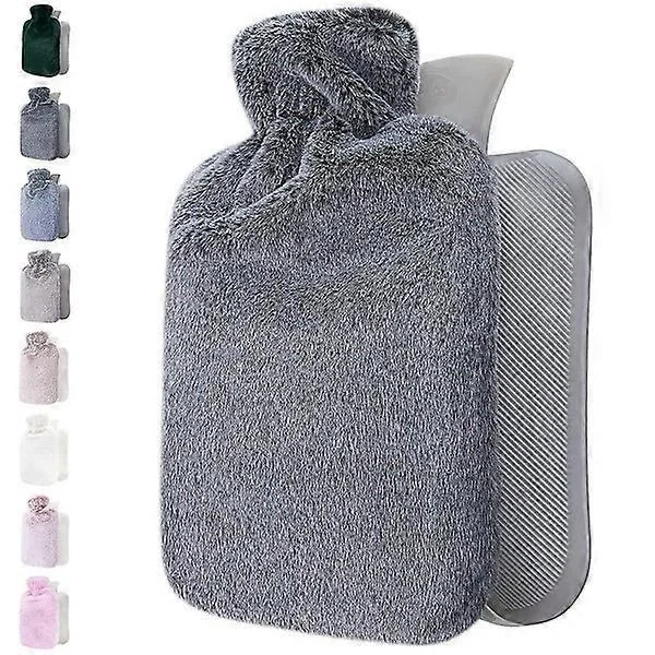 Hot water bottle with soft cover - Large 1.8L fluffy hot water bottle