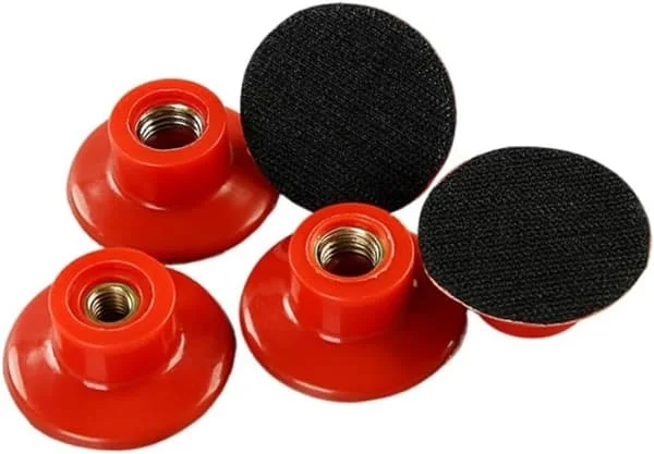 Bakplate 2 tommer og poleringsputer gjengertype rød myk 50 mm for polering med mellomlag