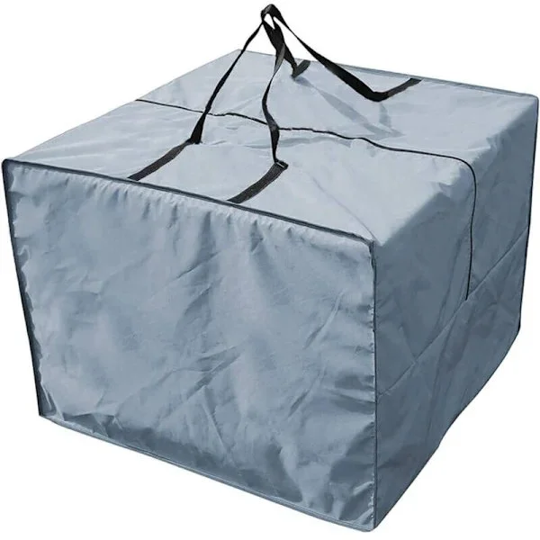 Oppbevaringspose for puter til utemøbler, 210D Oxford-stoff, vannavstøtende glidelåstrekk med forsterkede håndtak for utemøbler, grå 81 x 81 x 61 cm