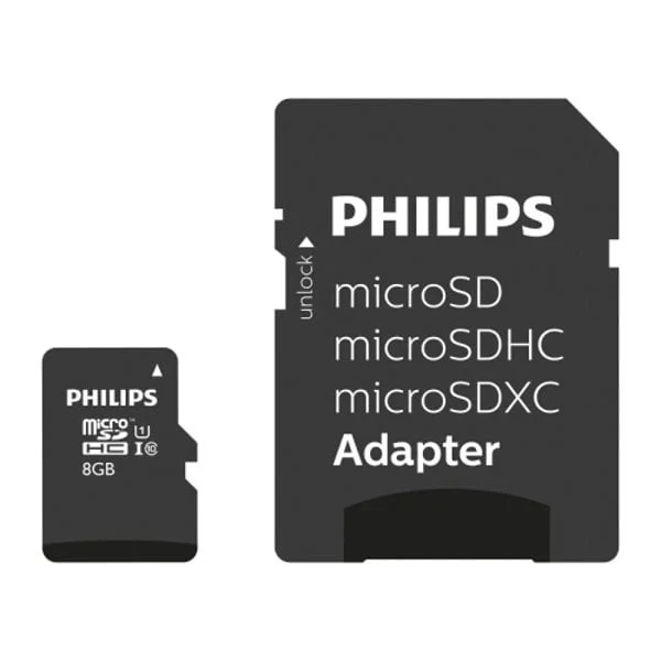 Philips 8 GB microSDHC Class 10 minnekort / microSD-kort / minnekort for smarttelefon kamera nettbrett