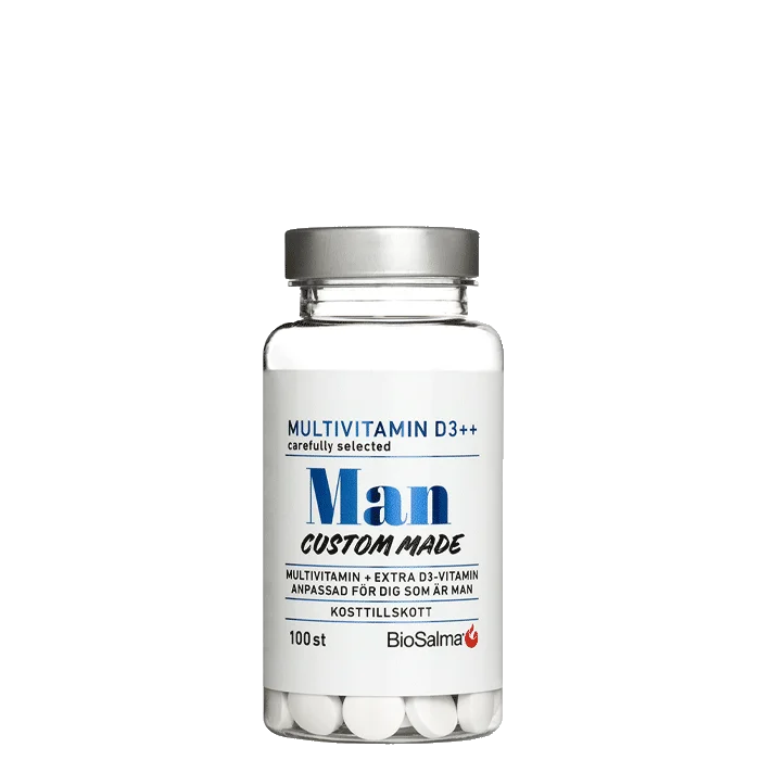 BioSalma Multivitamin Man D-vitamin++ 100 tabletter