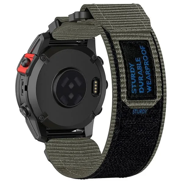 Nylonarmbånd med borrelås for Garmin Fenix 7X/7X Pro/Instinct 2X/QuickFit 26mm - Grå Grey Garmin Fenix 7X