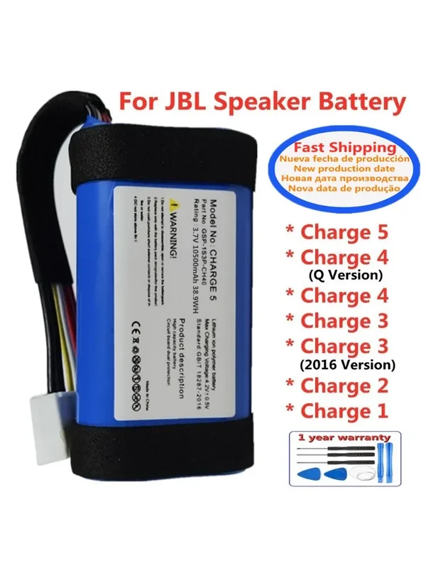 AliExpress - Batterie haute capacité pour enceintes JBL Charge 5, 4, 6, 1, 2, 3 (version 2016), Charge 3, Charge 4, Charge 5, édition spéciale Wifi