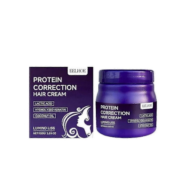Lumino Liss Straightening Cream, Protein Correction Hair Cream, Nourish Protein Straightening Cream Coconut Oil, Smooth Straightening For Hair Without