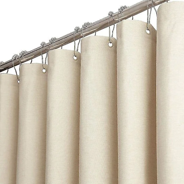 180 x 240 cm Extra Long Fabric Shower Curtain, Heavy Duty Linen Textured Shower Curtain
