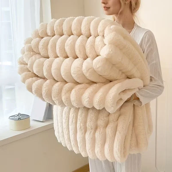 1. Erittäin Suuri 180x200cm Vahva Paksu Päiväpeitto/Huopa - Erittäin Pehmeä Pehmo Ympärivuotinen Ylellinen Vuodevaate Matkailuautoon, Asuntovaunuun, 