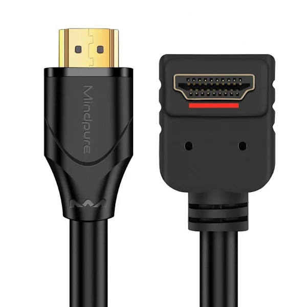 HDMI High-Definition Kabel med 90 Graders Vinkel - Nedadvendt - Tilslut din PS4, computer, TV-boks, projektor med dette smarte HDMI-kabel 1 m 1 m