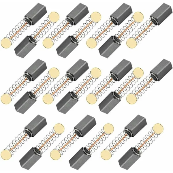 Förpackning med 20 kolborstar 5x5x10mm – Slitstark grafitmetall – För elmotorer – Kompatibel med cirkelsågar och borrar – 20 st