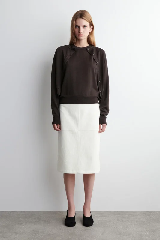 COS Layered Merino Wool Cardigan in Brown - Women