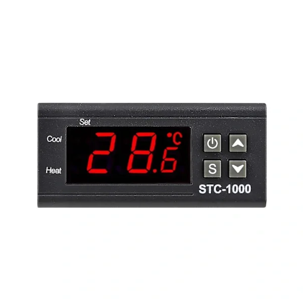STC-1000 Digital Temperaturregulator med LCD-display Värme Kylning Termostat för Kylskåp Växthus Inkubator Svart AC 110-220V