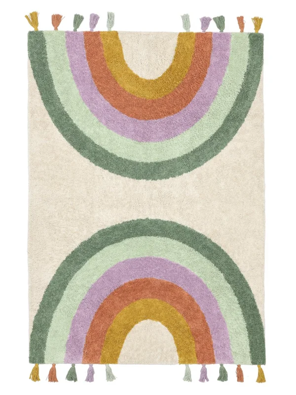 Kitchen Rug Rainbow Mirror 140X200 Cotton Multicolor/White