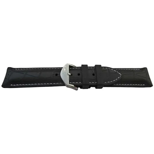 Rannekello - MY-MONTRE - 22 mm - Vulkaaninen hartsia ISO Sveitsi - Alligaattorikuvio - Musta