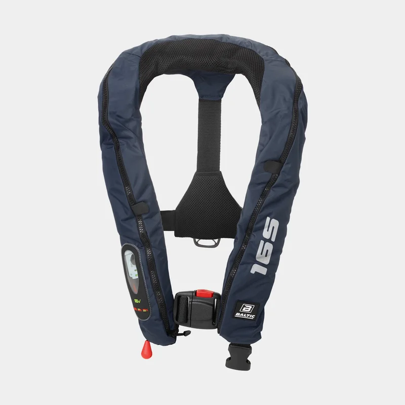 Oppustelig redningsvest Baltic Legend 165N, automatisk, marineblå + kulsyrepatron 33 gram, 40 - 120 kg