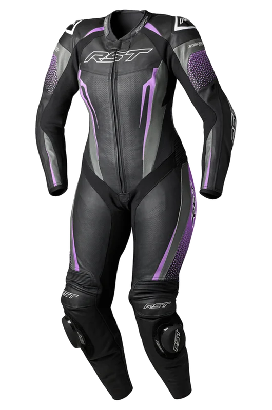 RST Tractech Evo 5 MC-Skinnställ Dam Svart/Fuchsia/Grå XL