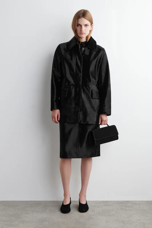 COS Gallery Clutch Bag - Suede in Black - Women