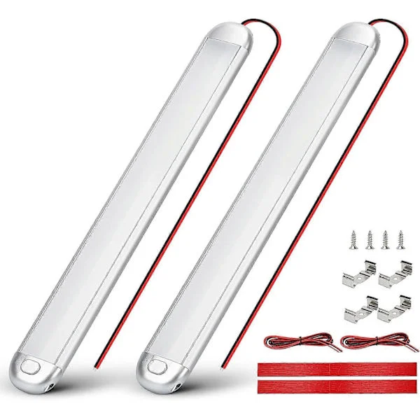 12V LED-lampor Husvagn 12V LED-strip Ljus Husbil Van Lampor Interiör LED 12V med Strömbrytare På/Av 2st