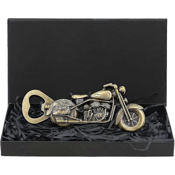 Ølåpner Morsomme Gaver Ølgave til menn med gaveeske, vintage motorsykkelgaver Bursdagsgave til pappa ektemann kjæreste (bronse)