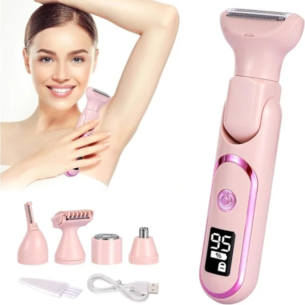 Ladyshave – Ladyshaver för kvinnor (bikinilinje) – Kroppshårstrimmer – Elektrisk rakapparat – Vattentät – Lämplig för våt- och torranvändning