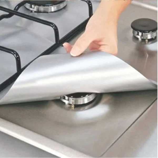 10 stk Universal Gasblus Beskyttelsesfolie, Genanvendelig Gasblus Beskytter Kogepladebetræk 27*27cm