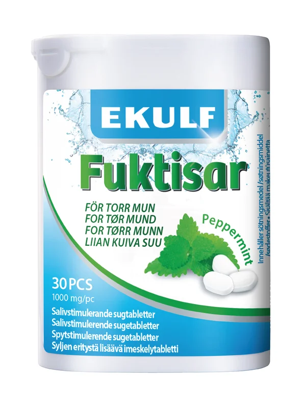 Ekulf Fuktisar Sugetabletter mot munntørrhet, 30 stk.