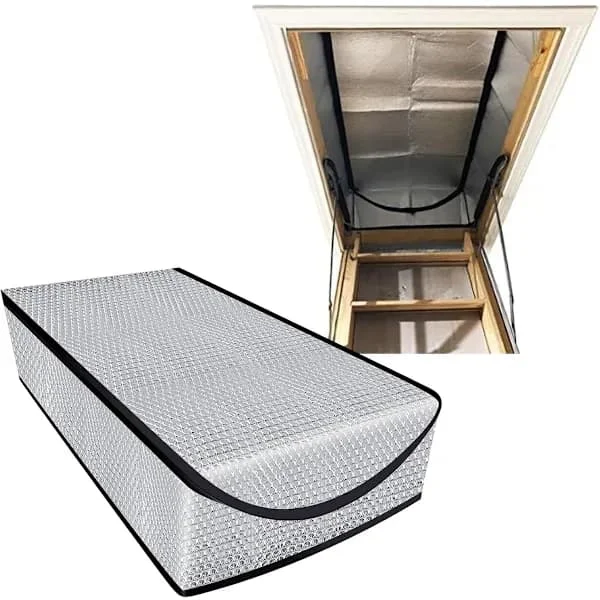 Isolasjonsbeskyttelse for loftsluke 63,5x138 cm - Støvbeskyttelse for loftsluke - Energisparing med glidelås - For trappehus - Sval om sommeren, varm 