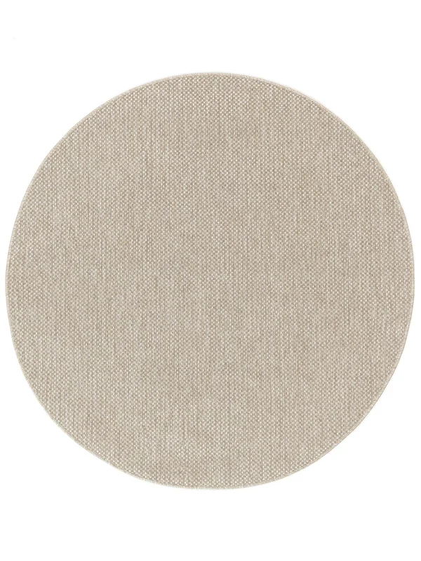 Clio Binnen-/Buitenkleed Wasbaar Ø 150 Klein Beige Rond Vloerkleed