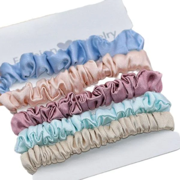 Hårbånd i 19 momme silke, scrunchie, engros, nytt hårbånd i morbærsilke, gave.