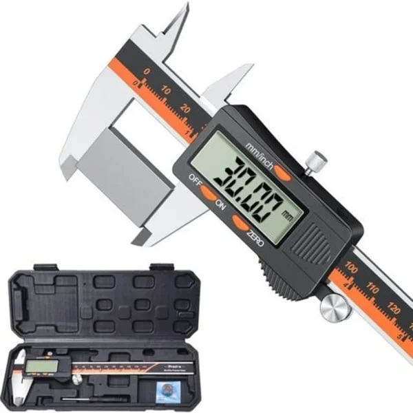 Digitalt skjutmått, 150 mm elektroniskt mikrometerskjutmått, högprecisionsmätverktyg för millimeter/tum-konvertering, skjutmått